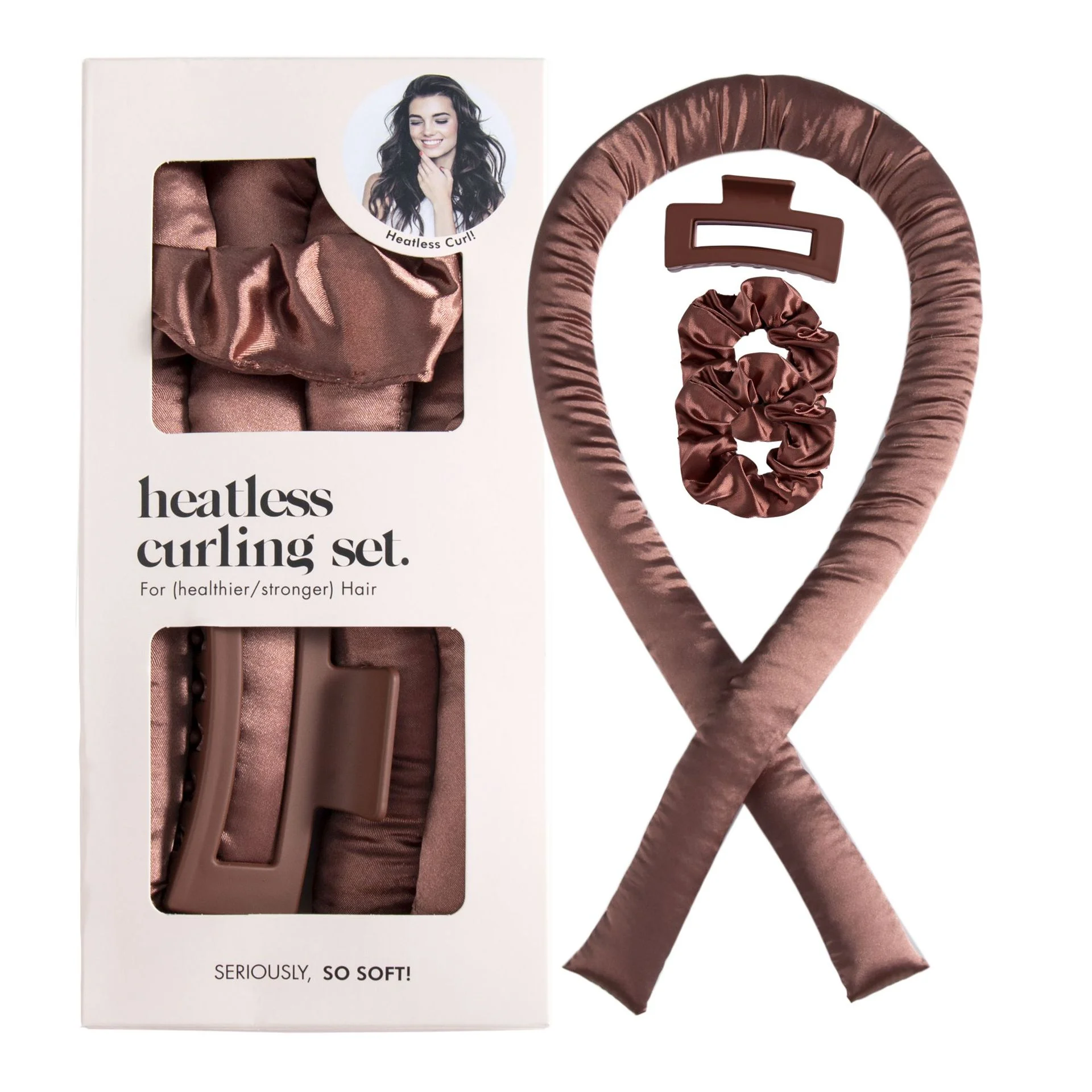 Handmade Heat-Free Cloth Curling Wand Set - Satin Rod with Clips and Scrunchies - detail 6