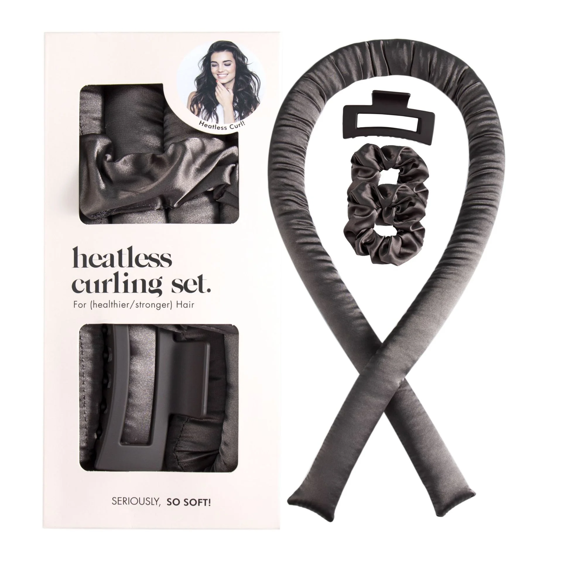 Handmade Heat-Free Cloth Curling Wand Set - Satin Rod with Clips and Scrunchies - detail 7