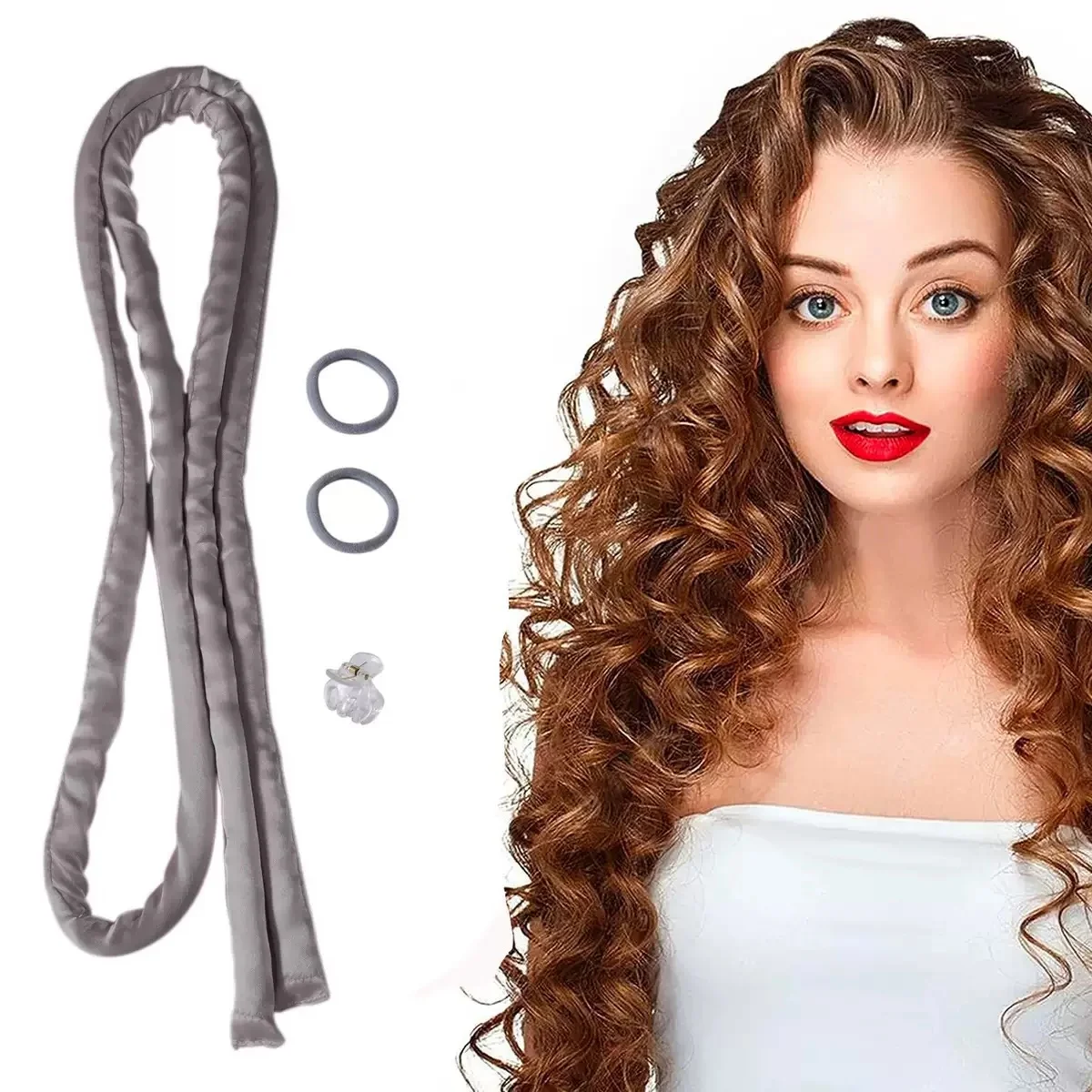 Satin Heatless Hair Curler Set - Overnight Curling Rod Headband (No Heat) - detail 5