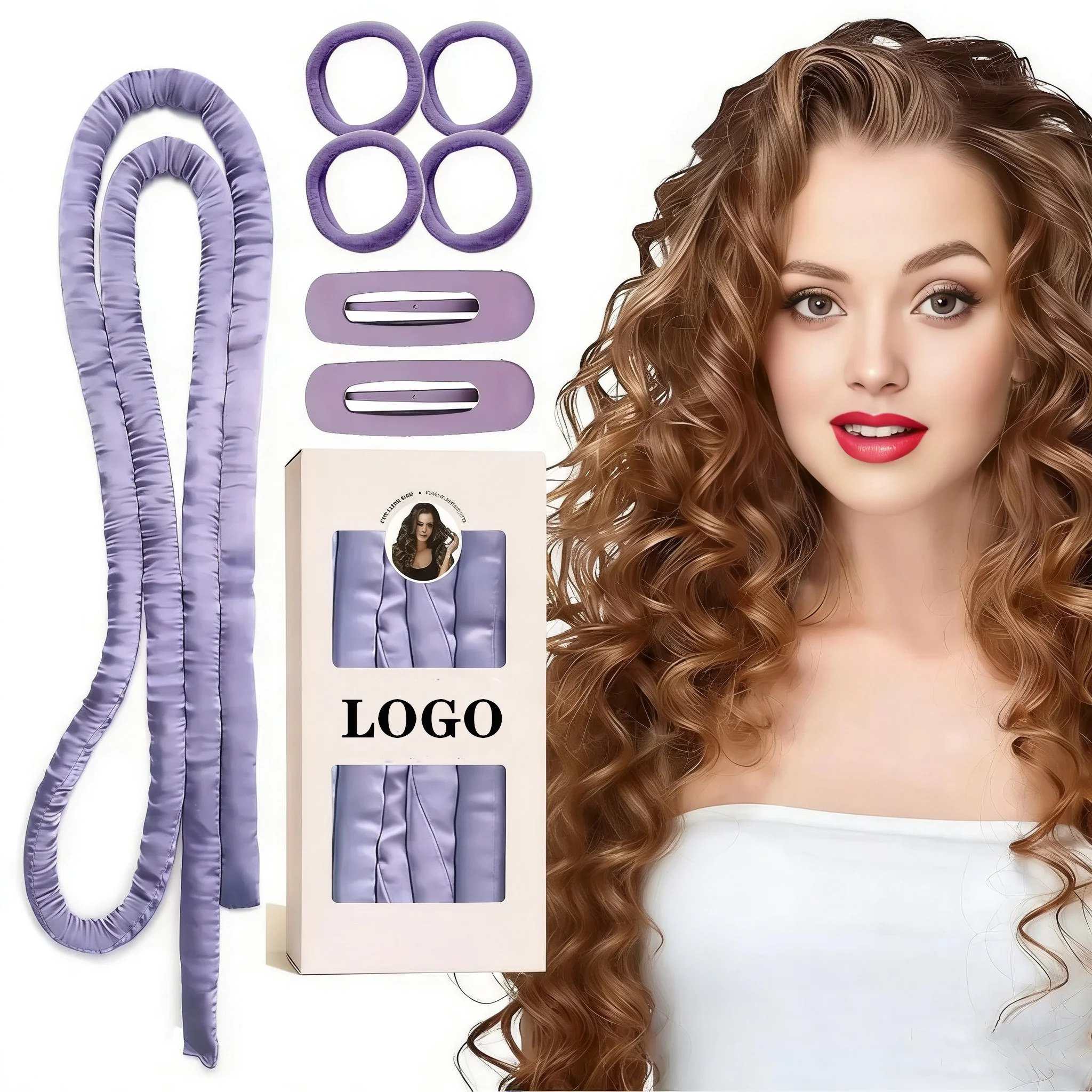 Satin Heatless Hair Curler Set - Overnight Curling Rod Headband (No Heat)